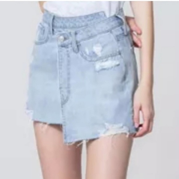 Vervet Dresses & Skirts - Vervet High Waist Asymmetrical Denim Skirt Large